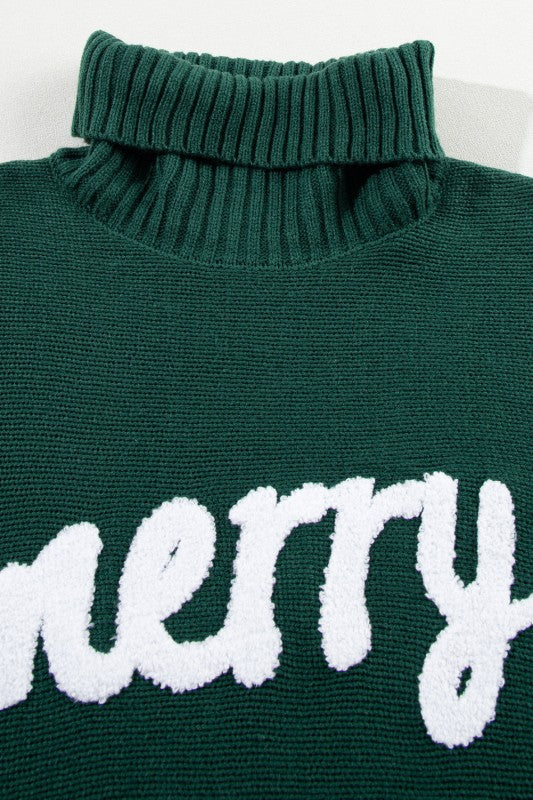 Christmas Merry Embroidered Puff Sleeve Turtleneck Shop Style & More | Fresh Looks, Everyday Deals & Free Shipping