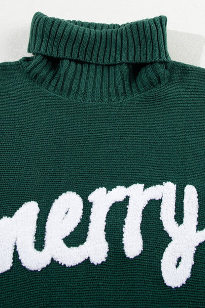 Christmas Merry Embroidered Puff Sleeve Turtleneck Shop Style & More | Fresh Looks, Everyday Deals & Free Shipping