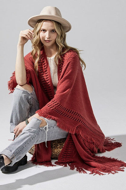 Fringe Ruana Style Shawl Cardigan Shop Style & More | Fresh Looks, Everyday Deals & Free Shipping