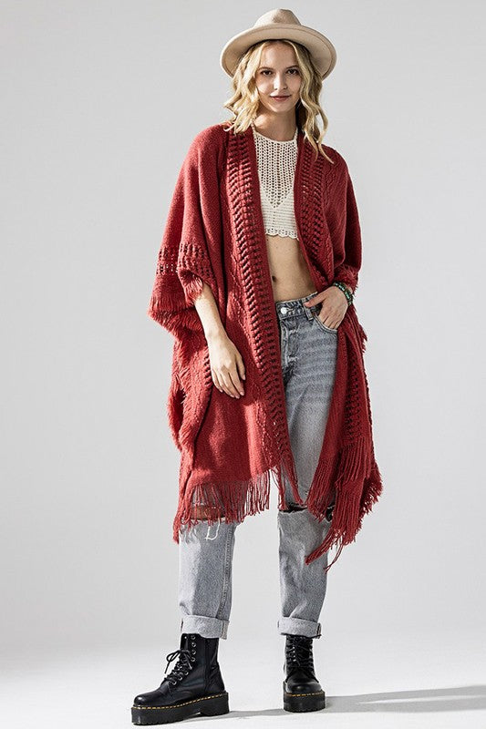 Fringe Ruana Style Shawl Cardigan Shop Style & More | Fresh Looks, Everyday Deals & Free Shipping