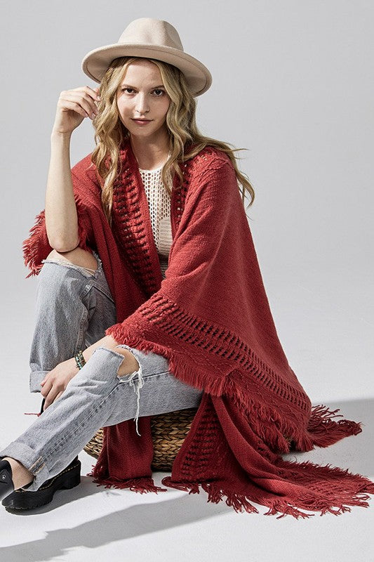 Fringe Ruana Style Shawl Cardigan Shop Style & More | Fresh Looks, Everyday Deals & Free Shipping