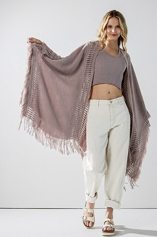 Fringe Ruana Style Shawl Cardigan Shop Style & More | Fresh Looks, Everyday Deals & Free Shipping