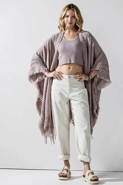 Fringe Ruana Style Shawl Cardigan Shop Style & More | Fresh Looks, Everyday Deals & Free Shipping