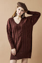 V-Neck Ribbed Hem Cable Knit Sweater Dress Shop Style & More | Fresh Looks, Everyday Deals & Free Shipping