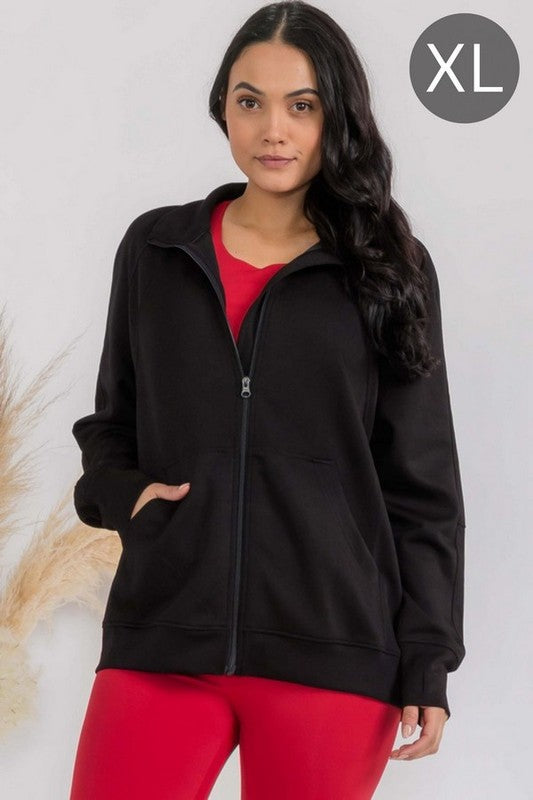 Women's Ultra Soft Funnel Neck OverSize Zip Jacket Shop Style & More | Fresh Looks, Everyday Deals & Free Shipping