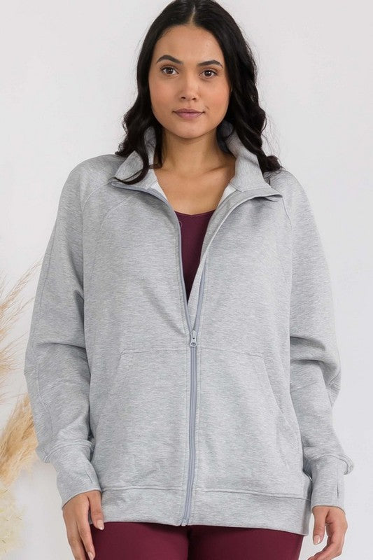Women's Ultra Soft Funnel Neck OverSize Zip Jacket Shop Style & More | Fresh Looks, Everyday Deals & Free Shipping