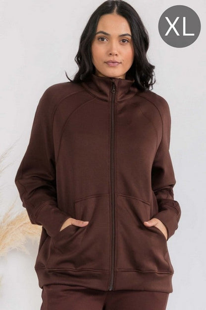 Women's Ultra Soft Funnel Neck OverSize Zip Jacket Shop Style & More | Fresh Looks, Everyday Deals & Free Shipping