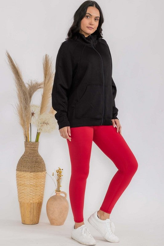 Women's Ultra Soft Funnel Neck OverSize Zip Jacket Shop Style & More | Fresh Looks, Everyday Deals & Free Shipping