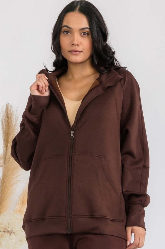 Women's Ultra Soft Funnel Neck OverSize Zip Jacket Shop Style & More | Fresh Looks, Everyday Deals & Free Shipping
