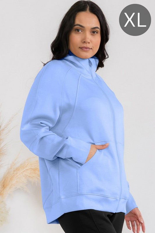 Women's Ultra Soft Funnel Neck OverSize Zip Jacket Shop Style & More | Fresh Looks, Everyday Deals & Free Shipping