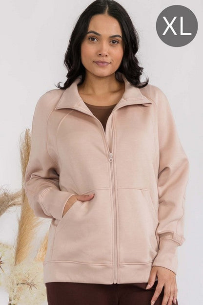 Women's Ultra Soft Funnel Neck OverSize Zip Jacket Shop Style & More | Fresh Looks, Everyday Deals & Free Shipping