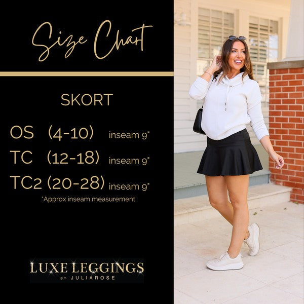 The Kylie Leopard Skort See size chart under “more details” The Fashion Celestial