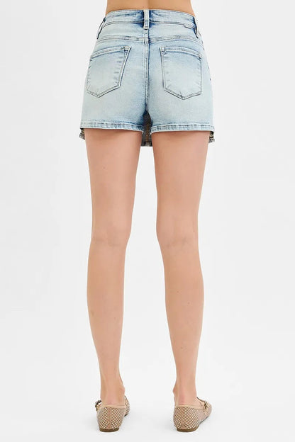 RISEN Full Size High Rise Button Down Skorts Plus Size West2East Surf