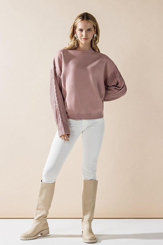 Cozy Solid Body Contrast Cable Knit Sweater Shop Style & More | Fresh Looks, Everyday Deals & Free Shipping