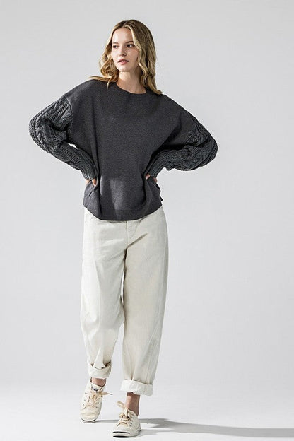 Cozy Solid Body Contrast Cable Knit Sweater Shop Style & More | Fresh Looks, Everyday Deals & Free Shipping