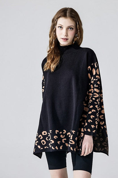Oversized Mock Neck Leopard Print Sweater Tunic Shop Style & More | Fresh Looks, Everyday Deals & Free Shipping