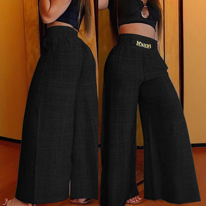 Women's High-Waist Drapey Wide-Leg Pants | Elastic Drawstring 5 Colors FitiqueFit