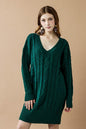 V-Neck Ribbed Hem Cable Knit Sweater Dress Shop Style & More | Fresh Looks, Everyday Deals & Free Shipping