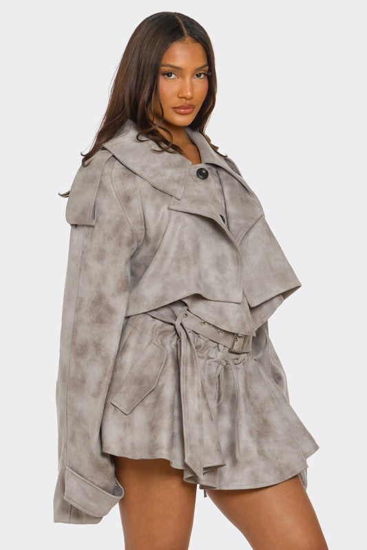Cropped Trench Set See size chart under “more details” The Fashion Celestial