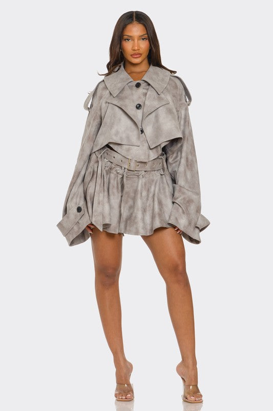 Cropped Trench Set See size chart under “more details” The Fashion Celestial