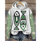 Women’s Printed Hooded Long Sleeve Pullover Sweatshirt FitiqueFit