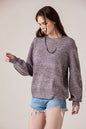 Plus Round Neck Balloon Sleeve Heathered Sweater Shop Style & More | Fresh Looks, Everyday Deals & Free Shipping