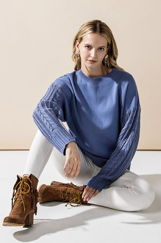 Plus Cozy Solid Body Contrast Cable Knit Sweater Shop Style & More | Fresh Looks, Everyday Deals & Free Shipping