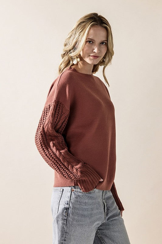 Plus Cozy Solid Body Contrast Cable Knit Sweater Shop Style & More | Fresh Looks, Everyday Deals & Free Shipping