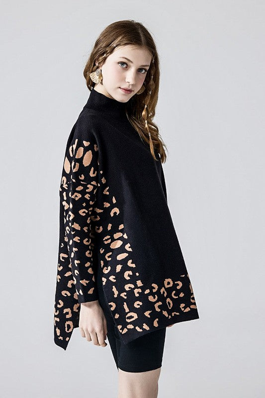Plus Oversize MockNeck Leopard Print Sweater Tunic Shop Style & More | Fresh Looks, Everyday Deals & Free Shipping