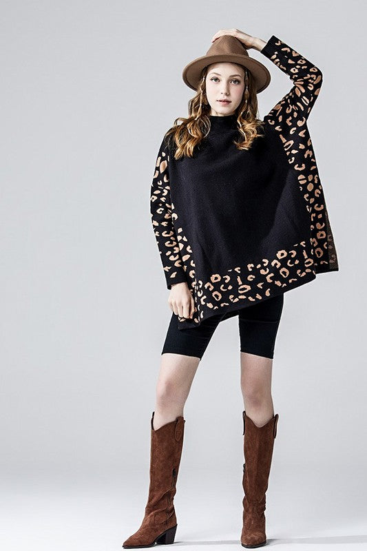 Plus Oversize MockNeck Leopard Print Sweater Tunic Shop Style & More | Fresh Looks, Everyday Deals & Free Shipping