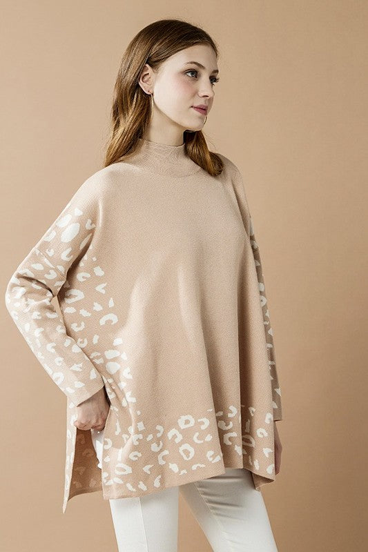 Plus Oversize MockNeck Leopard Print Sweater Tunic Shop Style & More | Fresh Looks, Everyday Deals & Free Shipping