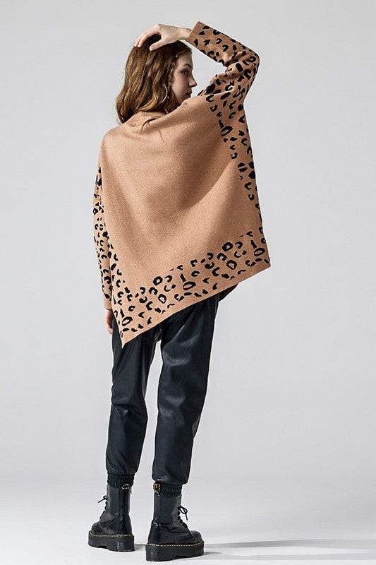 Plus Oversize MockNeck Leopard Print Sweater Tunic Shop Style & More | Fresh Looks, Everyday Deals & Free Shipping