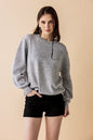 Round Neck Balloon Sleeve Heathered Sweater Shop Style & More | Fresh Looks, Everyday Deals & Free Shipping