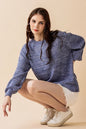 Round Neck Balloon Sleeve Heathered Sweater Shop Style & More | Fresh Looks, Everyday Deals & Free Shipping