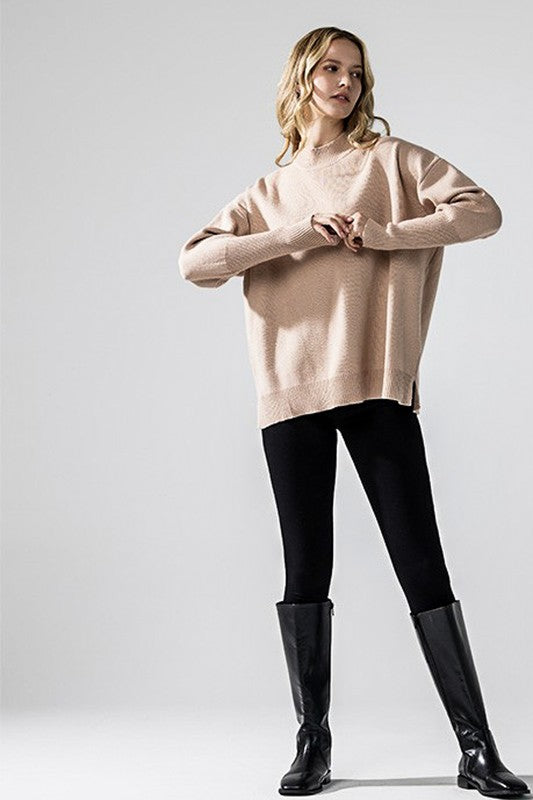 Plus Mock Neck Balloon Sleeve Side Slit Sweater Shop Style & More | Fresh Looks, Everyday Deals & Free Shipping