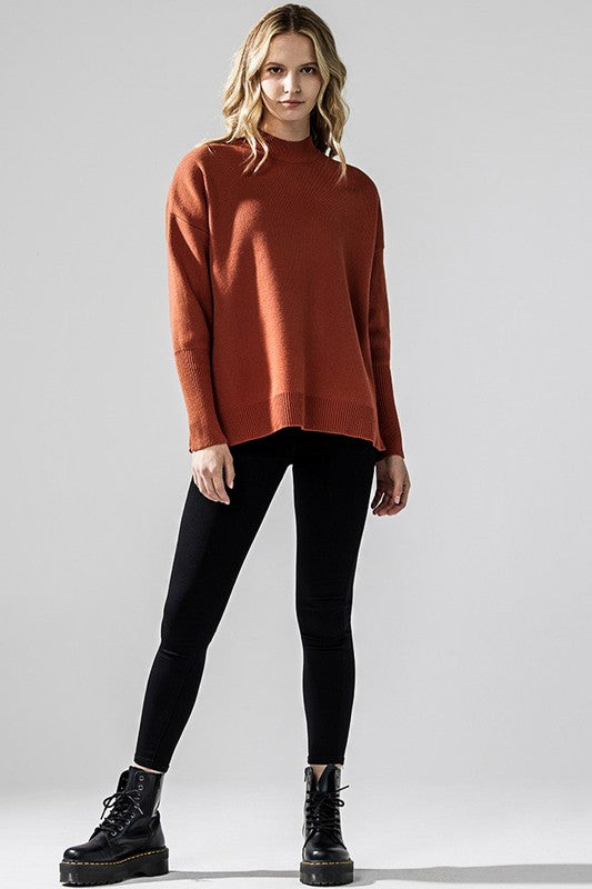 Plus Mock Neck Balloon Sleeve Side Slit Sweater Shop Style & More | Fresh Looks, Everyday Deals & Free Shipping