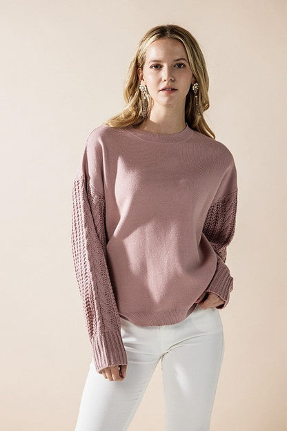Plus Cozy Solid Body Contrast Cable Knit Sweater Shop Style & More | Fresh Looks, Everyday Deals & Free Shipping