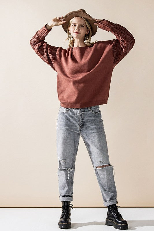 Cozy Solid Body Contrast Cable Knit Sweater Shop Style & More | Fresh Looks, Everyday Deals & Free Shipping