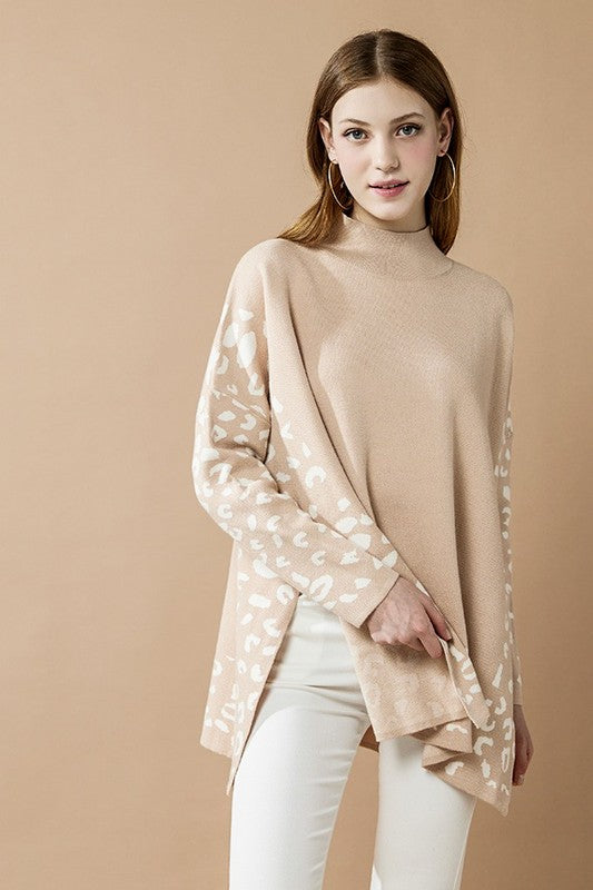Oversized Mock Neck Leopard Print Sweater Tunic Shop Style & More | Fresh Looks, Everyday Deals & Free Shipping