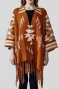 Aztec Fringed Ruana Poncho Sweater Cardigan Shop Style & More | Fresh Looks, Everyday Deals & Free Shipping