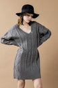 Plus V-Neck Ribbed Hem Cable Knit Sweater Dress Shop Style & More | Fresh Looks, Everyday Deals & Free Shipping