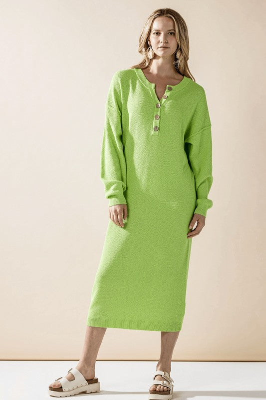 Plus Comfy Button-front Soft Sweater Midi Dress Shop Style & More | Fresh Looks, Everyday Deals & Free Shipping