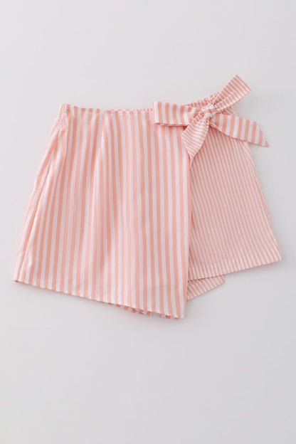 Striped skort with bow See size chart under “more details” The Fashion Celestial