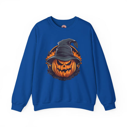 Scary Witch Pumpkin Halloween Crewneck Sweatshirt The Devil's Pickle