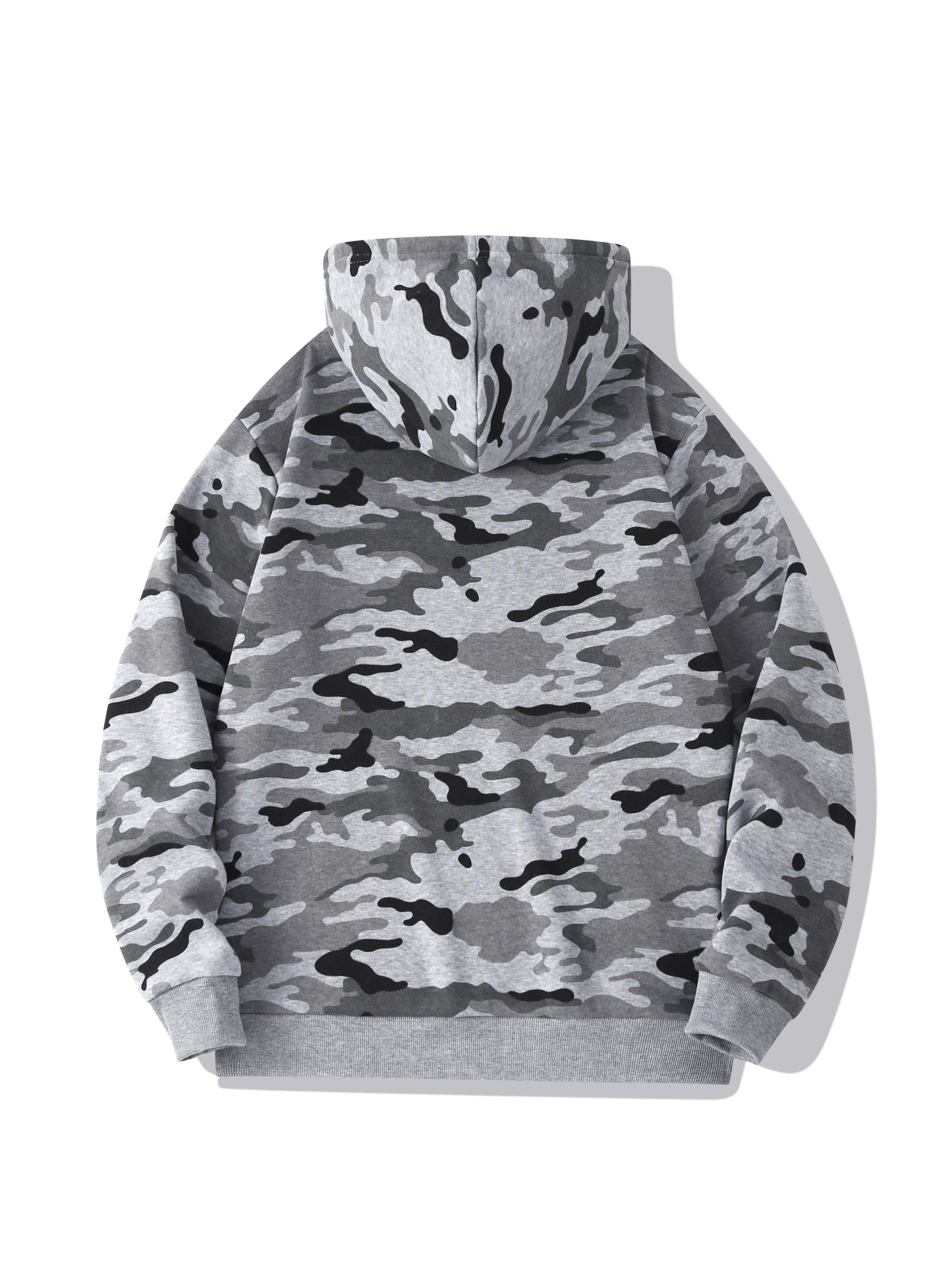 Men's Camouflage Loose Pullover Hooded Fleece Sweatshirt for Autumn And Winter, Hooded, Fleece NovaCart