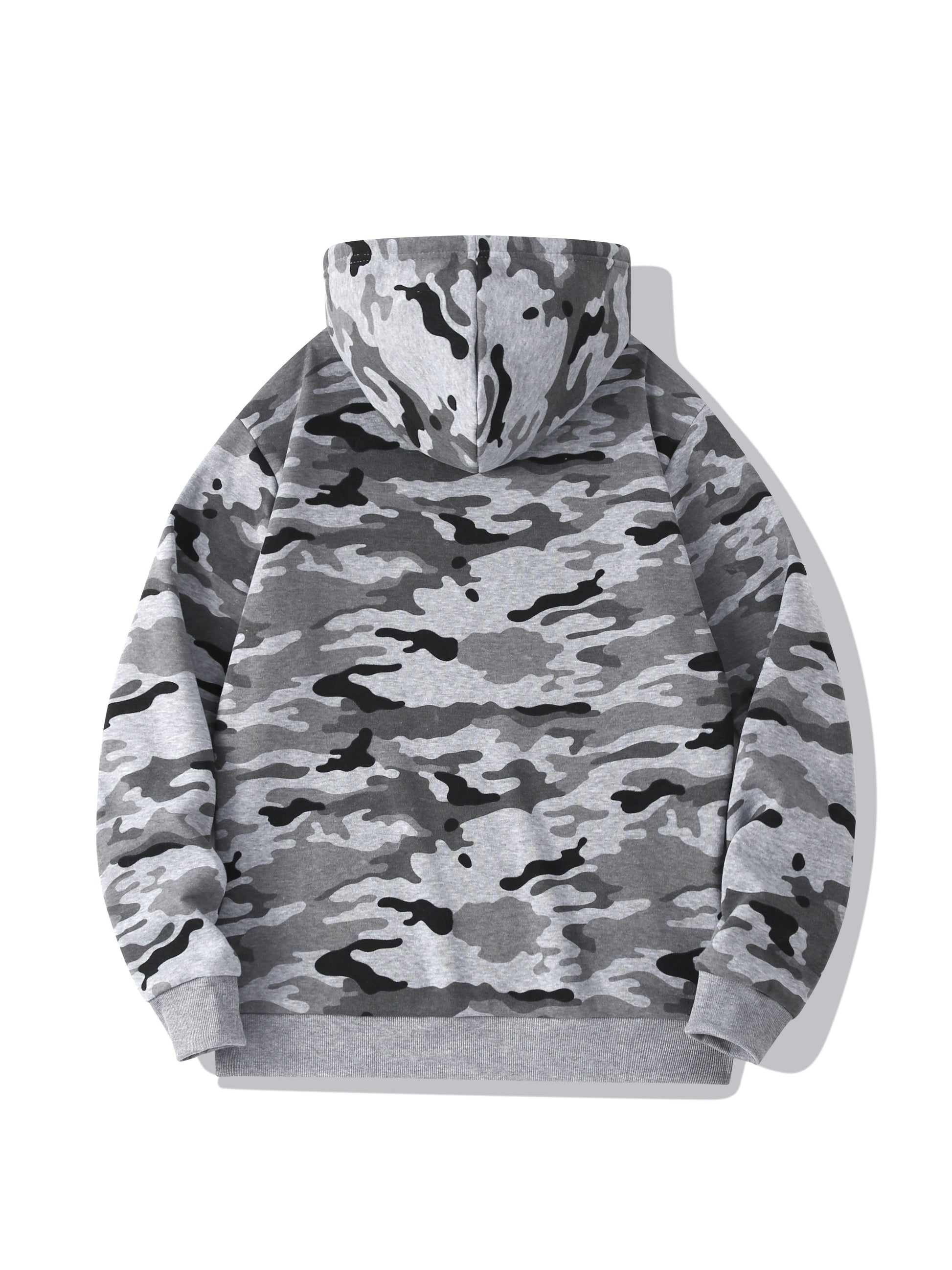 Men's Camouflage Loose Pullover Hooded Fleece Sweatshirt for Autumn And Winter, Hooded, Fleece NovaCart