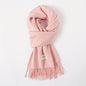 Solid Color Tassel Scarf, Hand Wash Only, Elegant Fringe Shawl for Women, Fashion Accessory NovaCart