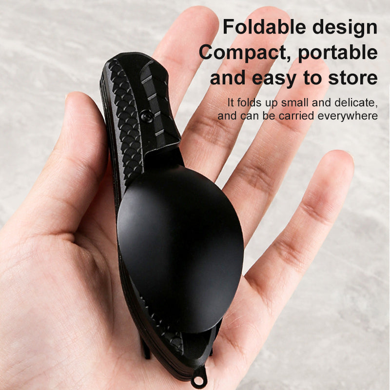 Multifunctional camping tableware stainless steel knife fork spoon, outdoor portable survival eating tools