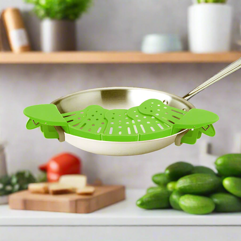 🍝 Universal Silicone Clip-On Pot Strainer SmartPursue™
