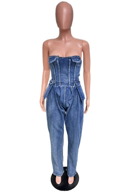WOMEN FASHION DENIM JUMPSUIT BY CLAUDE